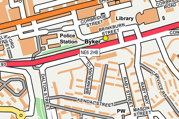 NE6 2HB map - OS OpenMap – Local (Ordnance Survey)