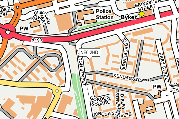 NE6 2HD map - OS OpenMap – Local (Ordnance Survey)