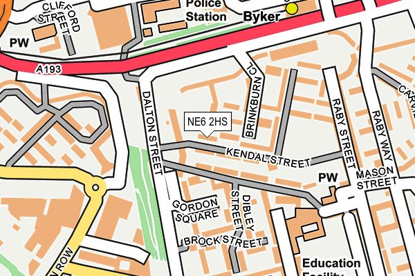 NE6 2HS map - OS OpenMap – Local (Ordnance Survey)