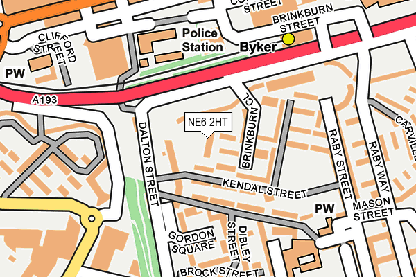 NE6 2HT map - OS OpenMap – Local (Ordnance Survey)