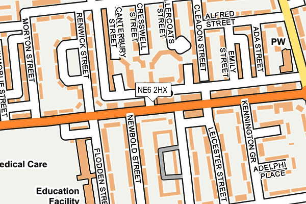 NE6 2HX map - OS OpenMap – Local (Ordnance Survey)