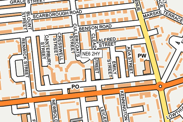 NE6 2HY map - OS OpenMap – Local (Ordnance Survey)