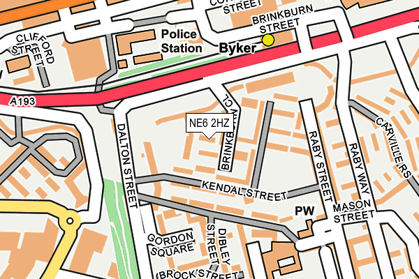 NE6 2HZ map - OS OpenMap – Local (Ordnance Survey)