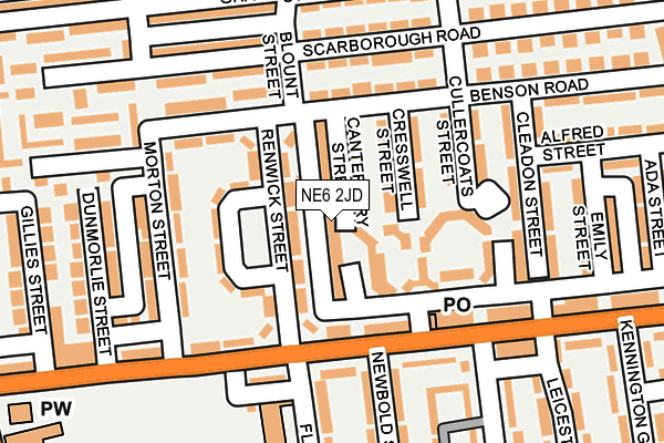 NE6 2JD map - OS OpenMap – Local (Ordnance Survey)