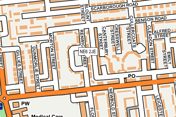 NE6 2JE map - OS OpenMap – Local (Ordnance Survey)