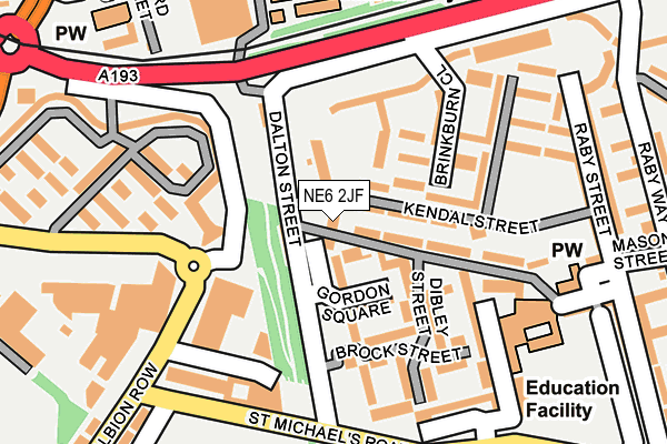 NE6 2JF map - OS OpenMap – Local (Ordnance Survey)