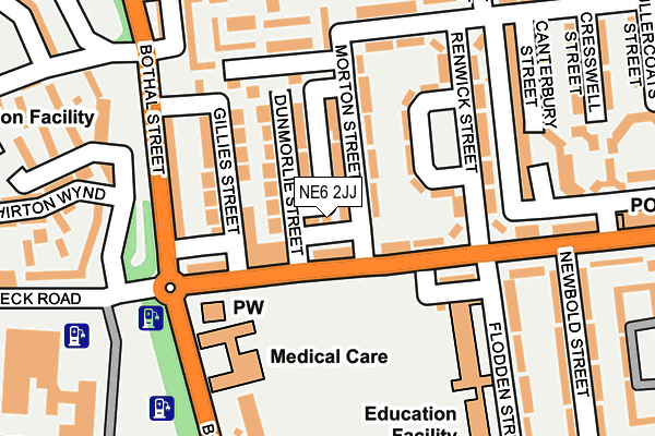 NE6 2JJ map - OS OpenMap – Local (Ordnance Survey)