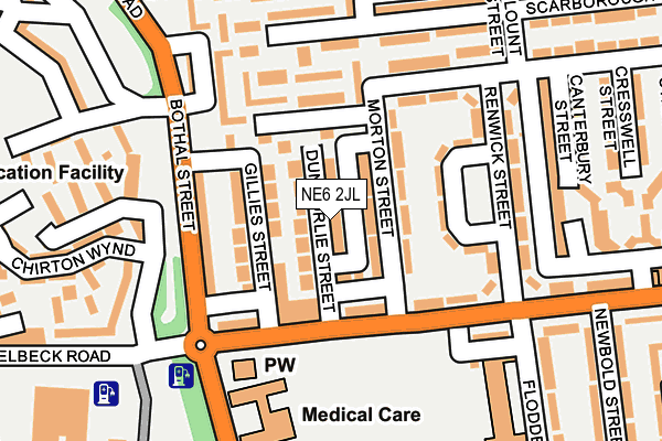 NE6 2JL map - OS OpenMap – Local (Ordnance Survey)