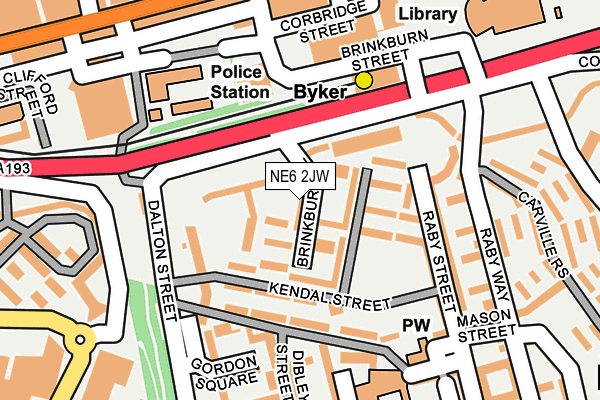 NE6 2JW map - OS OpenMap – Local (Ordnance Survey)