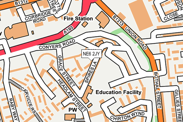 NE6 2JY map - OS OpenMap – Local (Ordnance Survey)