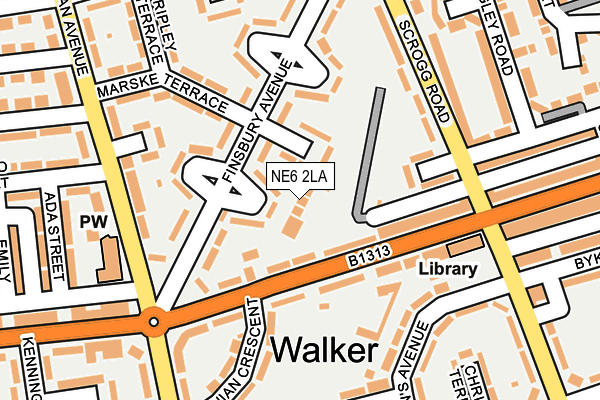 NE6 2LA map - OS OpenMap – Local (Ordnance Survey)