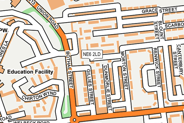 NE6 2LD map - OS OpenMap – Local (Ordnance Survey)