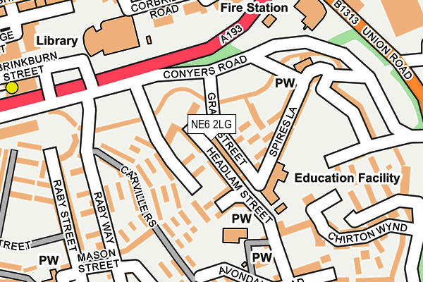 NE6 2LG map - OS OpenMap – Local (Ordnance Survey)