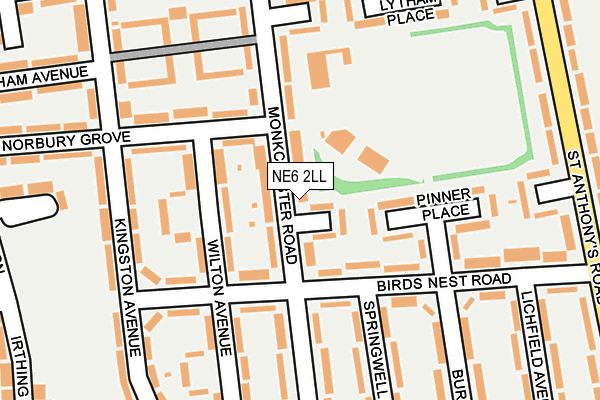 NE6 2LL map - OS OpenMap – Local (Ordnance Survey)