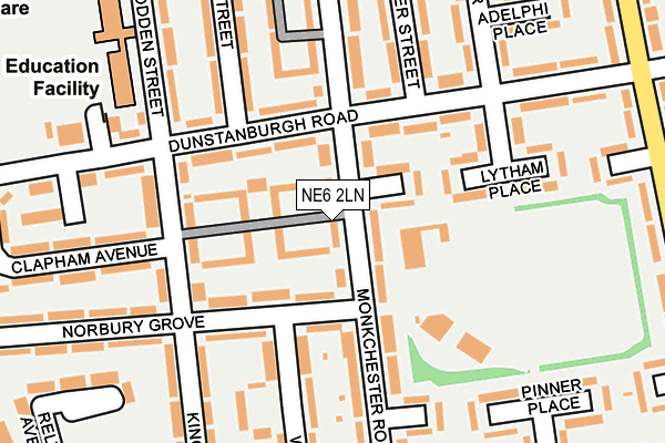 NE6 2LN map - OS OpenMap – Local (Ordnance Survey)