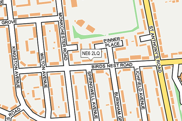 NE6 2LQ map - OS OpenMap – Local (Ordnance Survey)