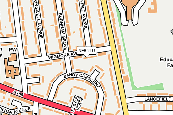 NE6 2LU map - OS OpenMap – Local (Ordnance Survey)