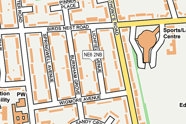 NE6 2NB map - OS OpenMap – Local (Ordnance Survey)