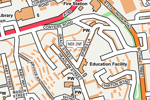 NE6 2NF map - OS OpenMap – Local (Ordnance Survey)