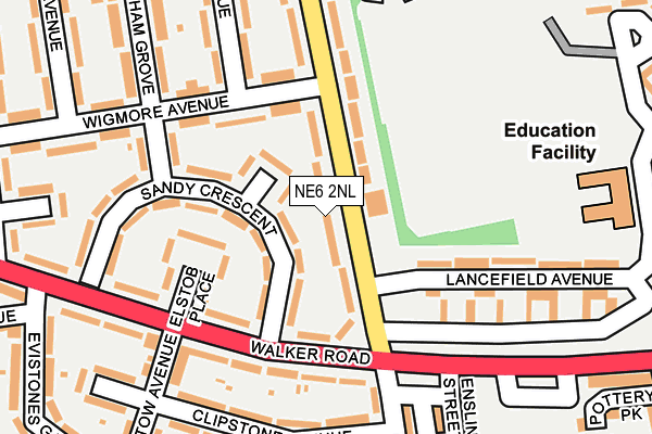 NE6 2NL map - OS OpenMap – Local (Ordnance Survey)