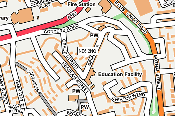 NE6 2NQ map - OS OpenMap – Local (Ordnance Survey)