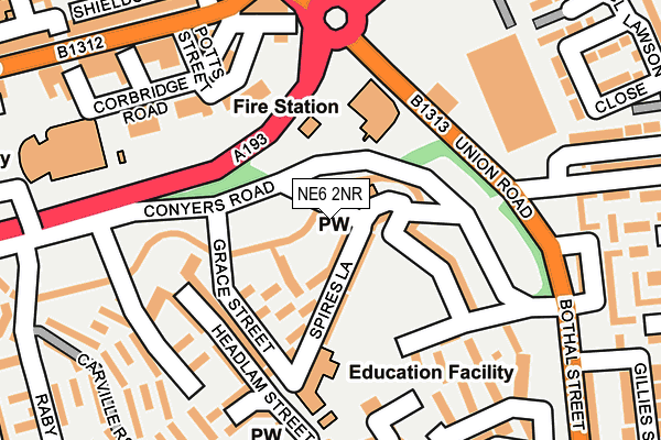 NE6 2NR map - OS OpenMap – Local (Ordnance Survey)