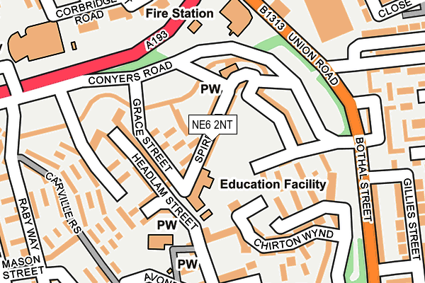 NE6 2NT map - OS OpenMap – Local (Ordnance Survey)