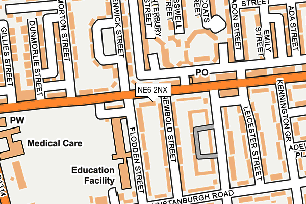 NE6 2NX map - OS OpenMap – Local (Ordnance Survey)