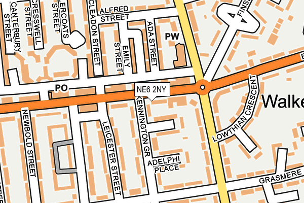 NE6 2NY map - OS OpenMap – Local (Ordnance Survey)
