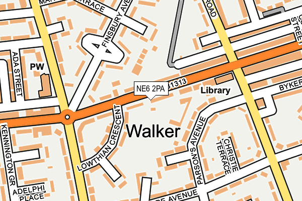 NE6 2PA map - OS OpenMap – Local (Ordnance Survey)