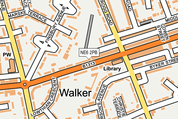 NE6 2PB map - OS OpenMap – Local (Ordnance Survey)