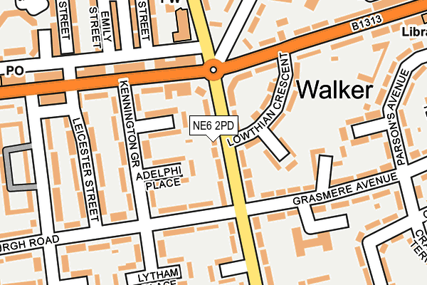 NE6 2PD map - OS OpenMap – Local (Ordnance Survey)