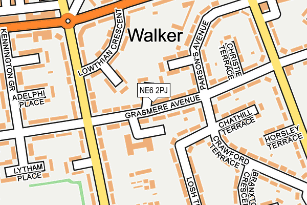 NE6 2PJ map - OS OpenMap – Local (Ordnance Survey)