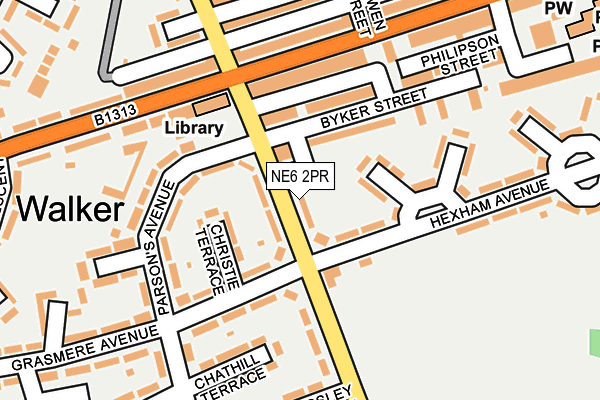 NE6 2PR map - OS OpenMap – Local (Ordnance Survey)