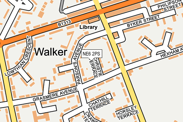 NE6 2PS map - OS OpenMap – Local (Ordnance Survey)