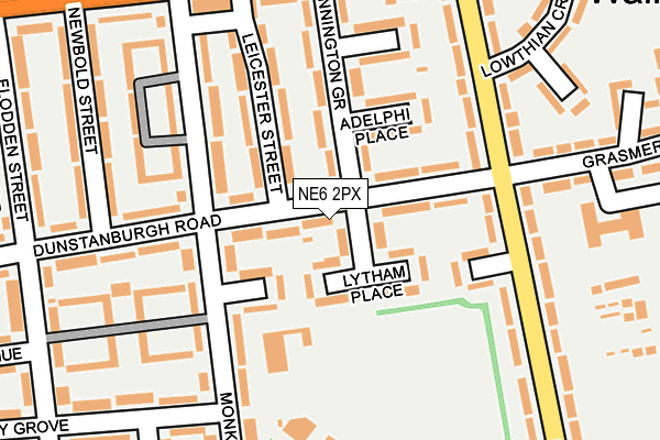 NE6 2PX map - OS OpenMap – Local (Ordnance Survey)