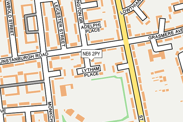 NE6 2PY map - OS OpenMap – Local (Ordnance Survey)