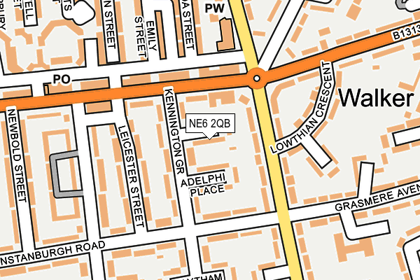 NE6 2QB map - OS OpenMap – Local (Ordnance Survey)