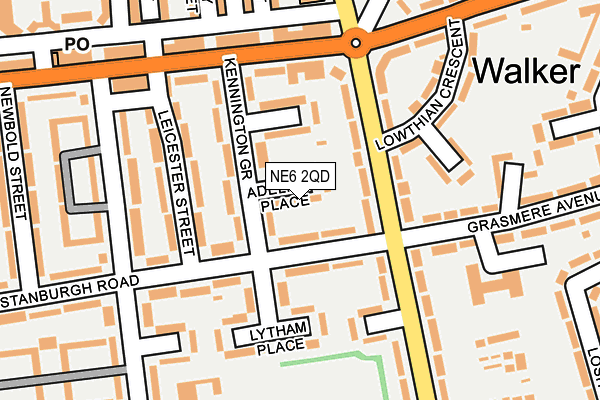 NE6 2QD map - OS OpenMap – Local (Ordnance Survey)