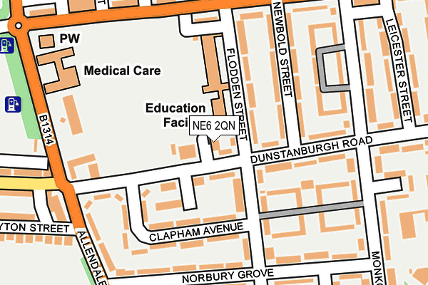 NE6 2QN map - OS OpenMap – Local (Ordnance Survey)