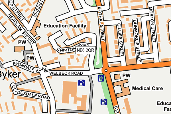 NE6 2QR map - OS OpenMap – Local (Ordnance Survey)