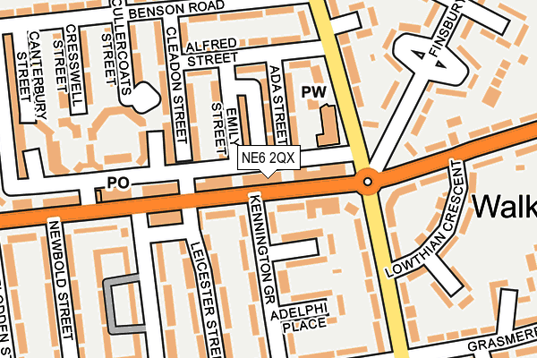NE6 2QX map - OS OpenMap – Local (Ordnance Survey)