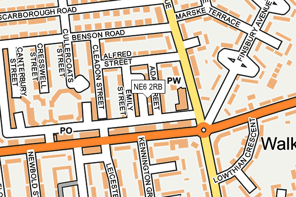 NE6 2RB map - OS OpenMap – Local (Ordnance Survey)