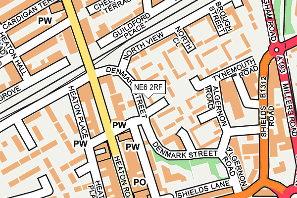 NE6 2RF map - OS OpenMap – Local (Ordnance Survey)