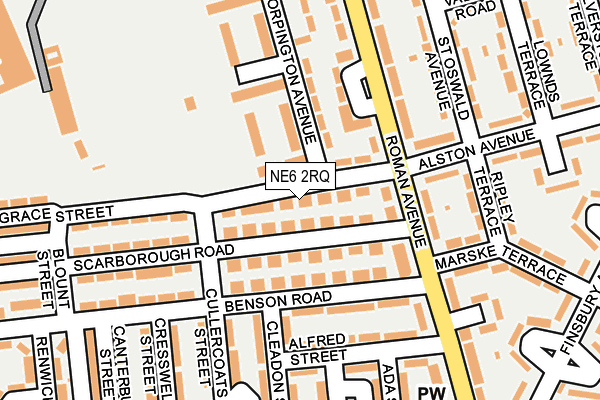 NE6 2RQ map - OS OpenMap – Local (Ordnance Survey)
