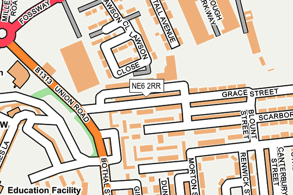 NE6 2RR map - OS OpenMap – Local (Ordnance Survey)