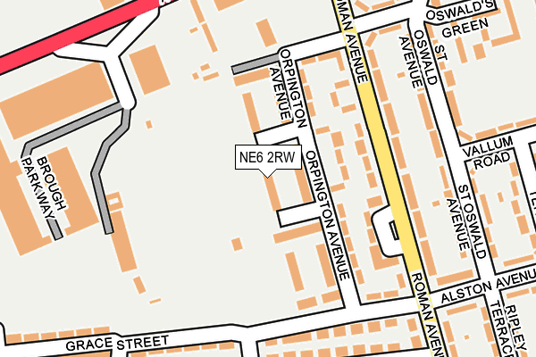 NE6 2RW map - OS OpenMap – Local (Ordnance Survey)