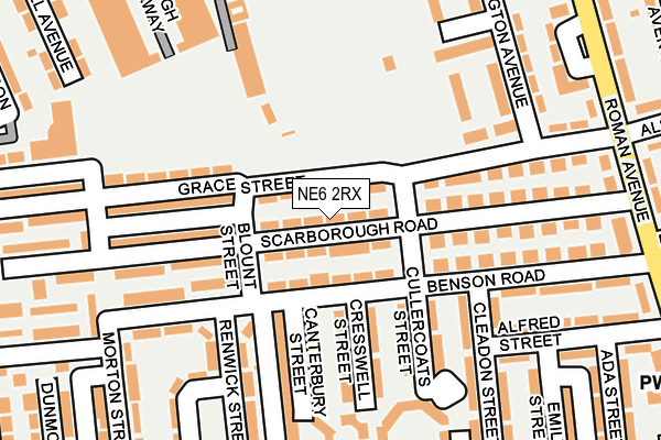 NE6 2RX map - OS OpenMap – Local (Ordnance Survey)