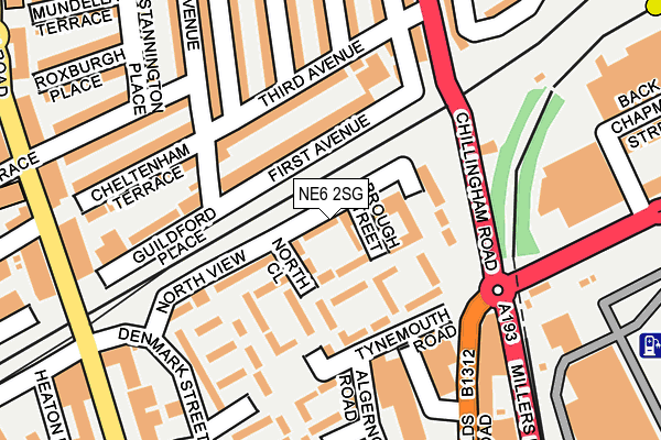 NE6 2SG map - OS OpenMap – Local (Ordnance Survey)