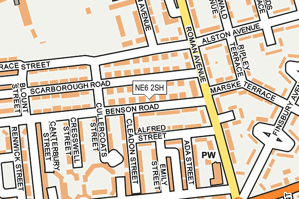 NE6 2SH map - OS OpenMap – Local (Ordnance Survey)